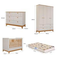 Quarto de Bebê Completo com Guarda Roupa Cômoda Berço e Colchão Liza Permobili - 2