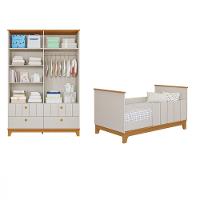 Quarto de Bebê Completo com Guarda Roupa Cômoda Berço e Colchão Liza Permobili - 3
