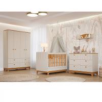 Quarto de Bebê Completo com Guarda Roupa Cômoda Berço e Colchão Liza Permobili - 4