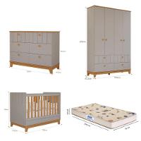 Quarto de Bebê Completo com Guarda Roupa Cômoda Berço e Colchão Liza Permobili - 2