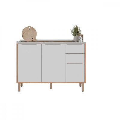 Balcão de Pia 3 Portas 2 Gavetas 120cm sem Pia 100 MDF Diva MGM Móveis