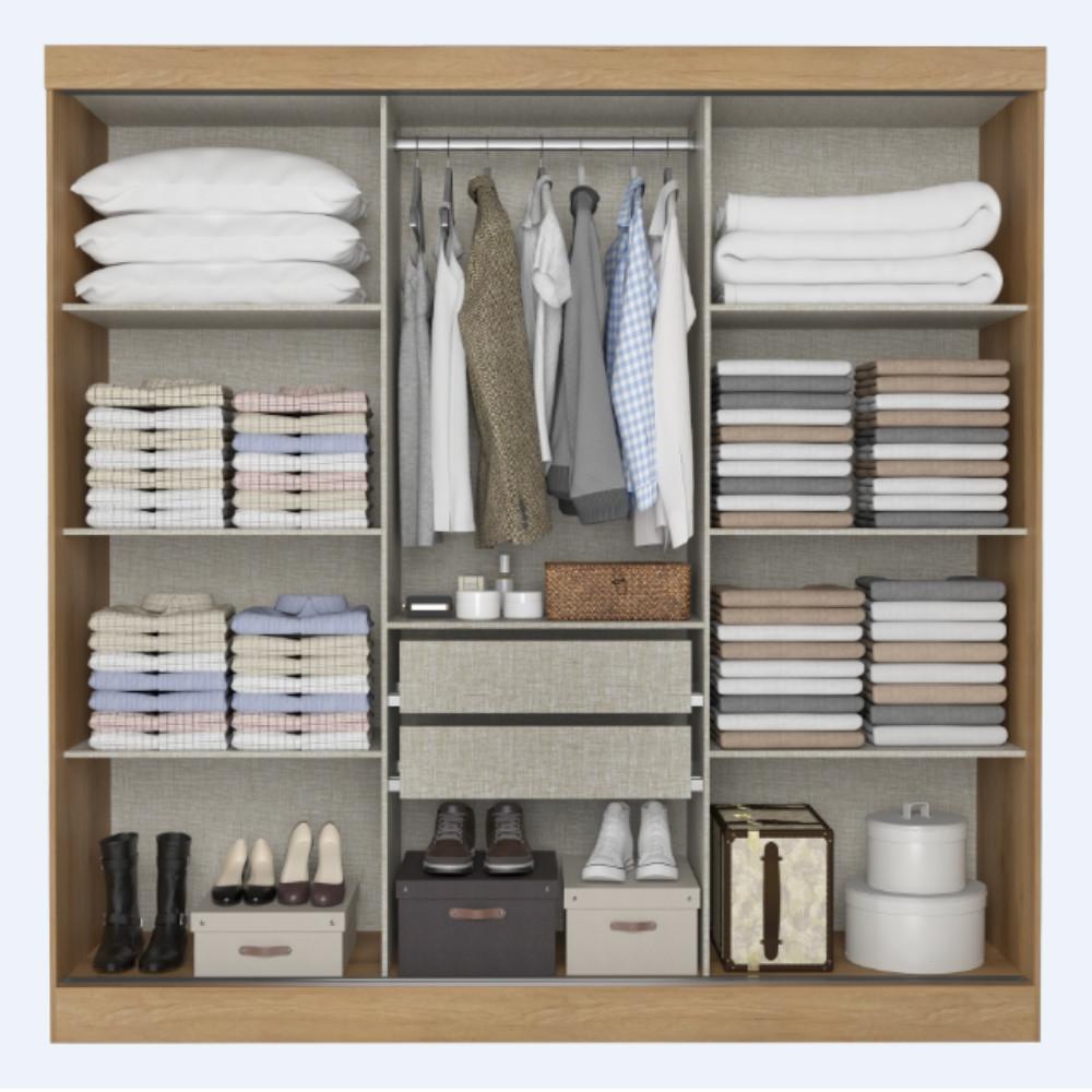 Guarda Roupa Solteiro com Espelho 3 Portas de Correr Vision GlassTHB - 3