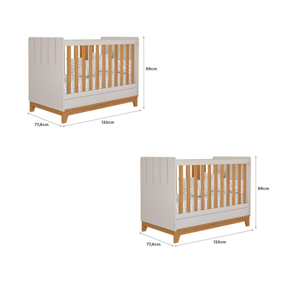 Quarto Bebê Gêmeos com 2 Berços Mini Cama Liza Permobili - 3