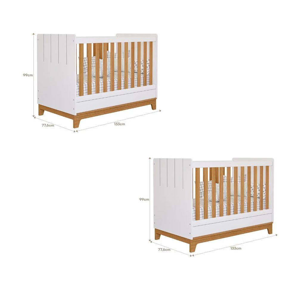 Quarto Bebê Gêmeos com 2 Berços Mini Cama Liza Permobili - 3