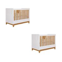 Quarto Bebê Gêmeos com 2 Berços Mini Cama Liza Permobili - 2