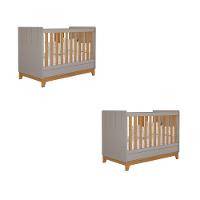 Quarto Bebê Gêmeos com 2 Berços Mini Cama Liza Permobili - 2