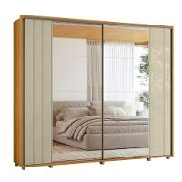 Guarda Roupa Casal Ripado em MDF 2 Portas de Correr com Espelhos e Pés Dali Madetec - 2