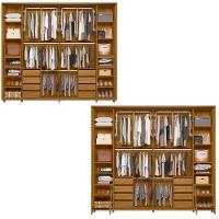 Guarda Roupa Casal Ripado em MDF 2 Portas de Correr com Espelhos e Pés Dali Madetec - 3