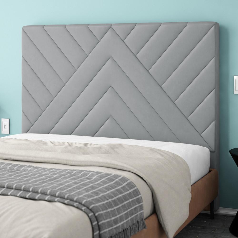 Cabeceira Estofada Solteiro 90cm Veludo Sky Plus Simbal - 1