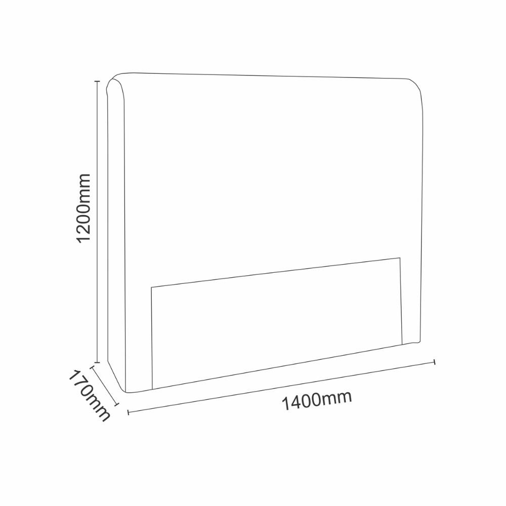 Cabeceira Estofada Casal 140cm Corino Dama New Plus Simbal - 3