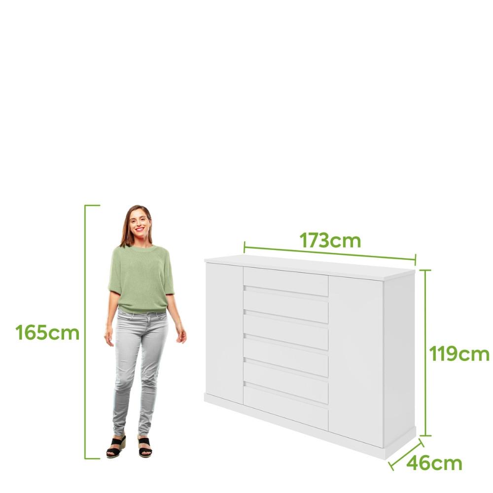 Cômoda 7 Gavetas 2 Portas Vedras Lopas - 4