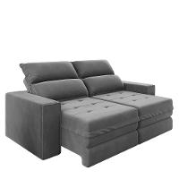 Sofá 3 Lugares Retrátil Reclinável 180cm Suede Buzios Flash Estofados - 3
