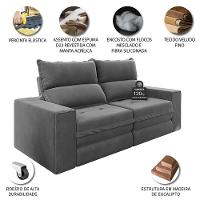 Sofá 3 Lugares Retrátil Reclinável 180cm Suede Buzios Flash Estofados - 5