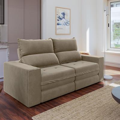 Sofá 3 Lugares Retrátil Reclinável 180cm Suede Buzios Flash Estofados
