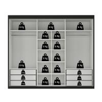 Guarda Roupa Casal 3 Portas de Correr Senna Maxel Móveis - 4