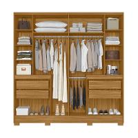 Guarda Roupa Casal Frisado com Espelho 6 Portas e Pés Alasca Moval - 3