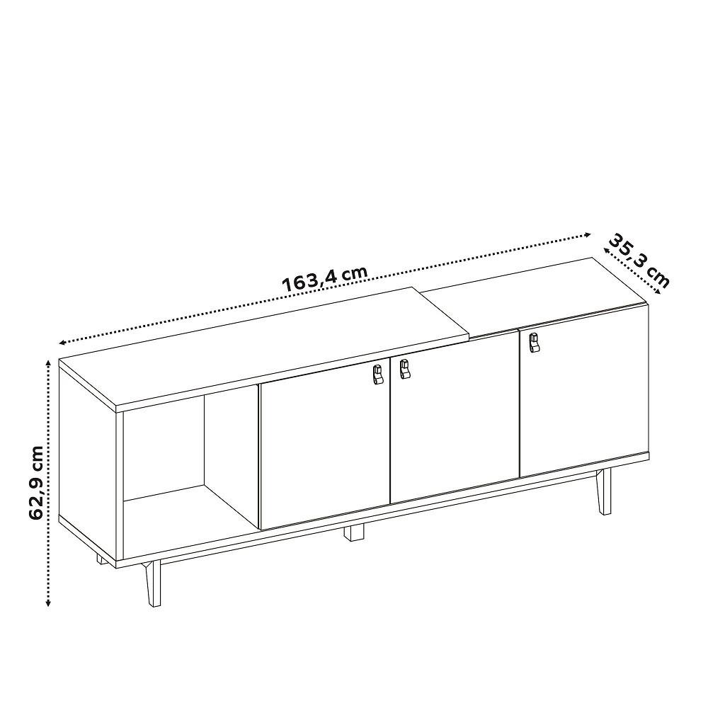 Rack para TV até 50 Polegadas 3 Portas com Pés de Madeira NT 1380 Notável Móveis - 4