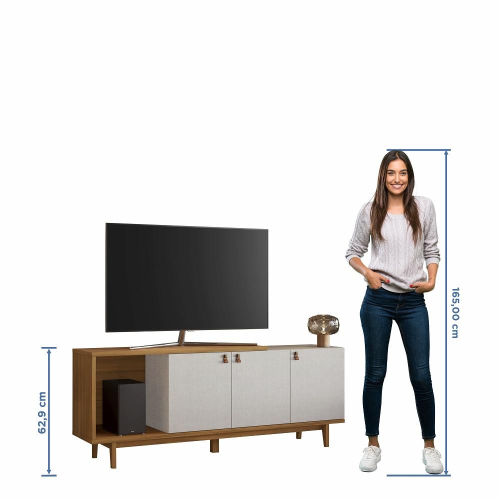 Rack para TV até 50 Polegadas 3 Portas com Pés de Madeira NT 1380 Notável Móveis - 5