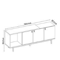 Rack para TV até 50 Polegadas 3 Portas com Pés de Madeira NT 1380 Notável Móveis