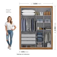 Guarda Roupa Solteiro 4 Portas Cannes Maxel Móveis