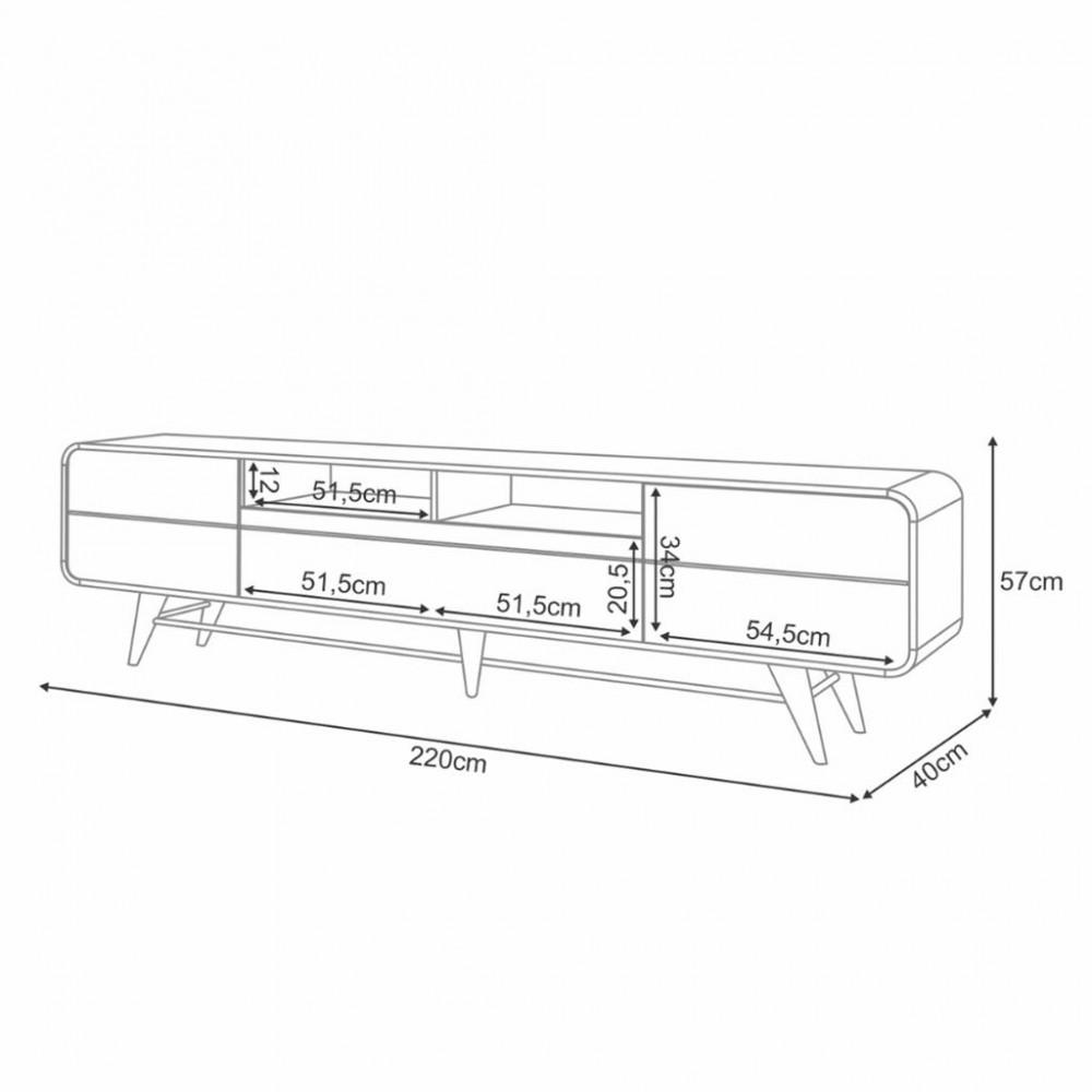 Rack para TV até 85 Polegadas 3 Portas com Pés de Madeira Época HB Móveis - 6