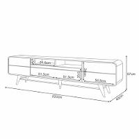 Rack para TV até 85 Polegadas 3 Portas com Pés de Madeira Época HB Móveis - 6
