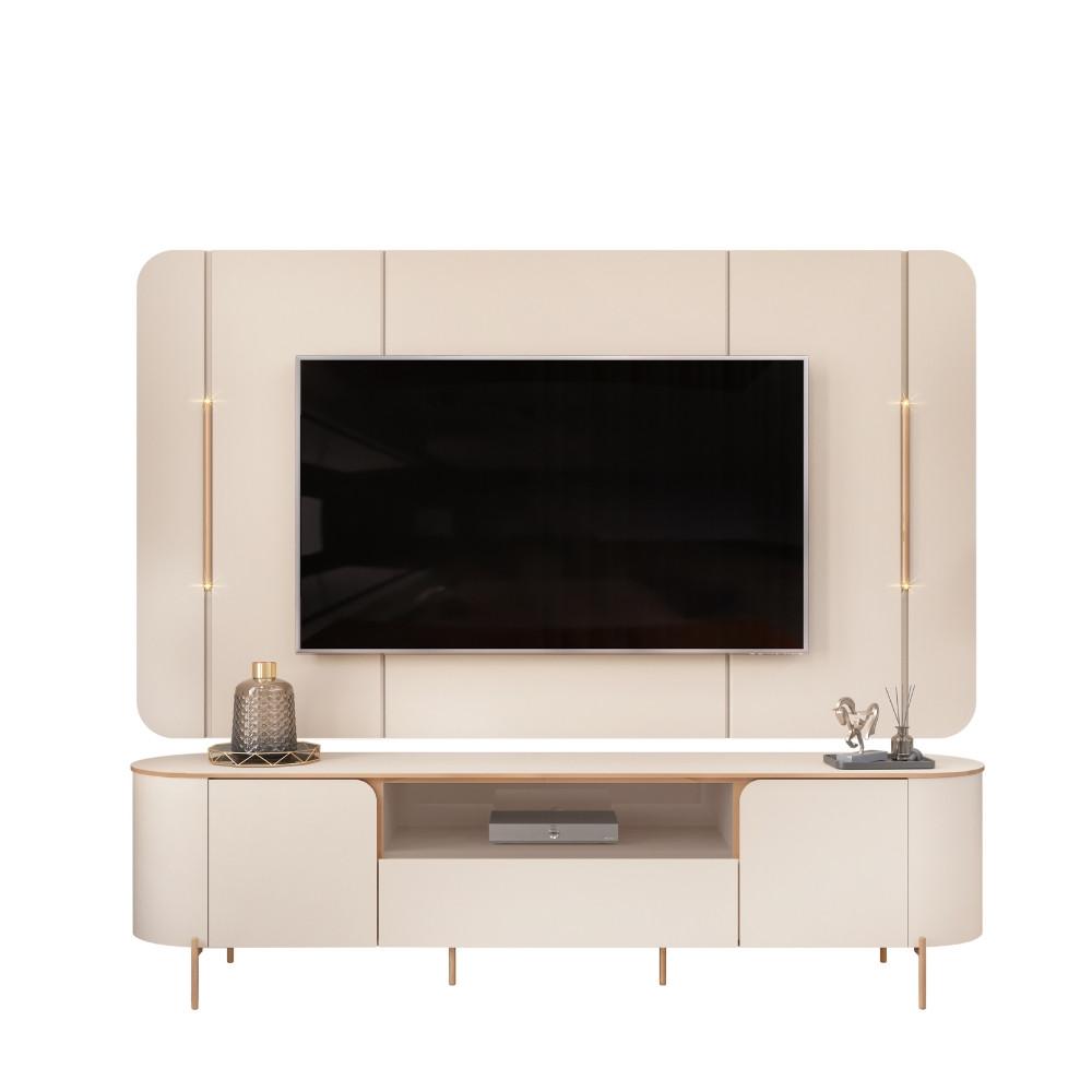 Rack com Painel para TV até 75 Polegadas LED 2 Portas 100 MDF Areta DJ Móveis - 2