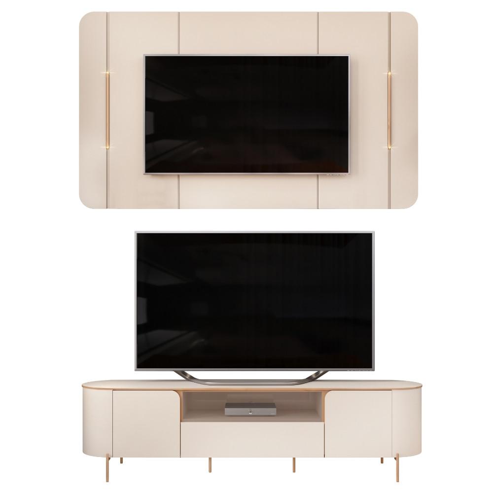 Rack com Painel para TV até 75 Polegadas LED 2 Portas 100 MDF Areta DJ Móveis - 5