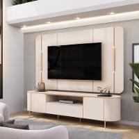 Rack com Painel para TV até 75 Polegadas LED 2 Portas 100 MDF Areta DJ Móveis - 1