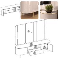 Rack com Painel para TV até 75 Polegadas LED 2 Portas 100 MDF Areta DJ Móveis - 3