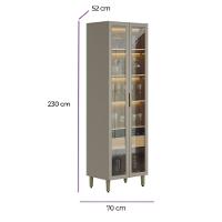 Cristaleira 2 Portas de Vidro e LED em MDF Allure - 3