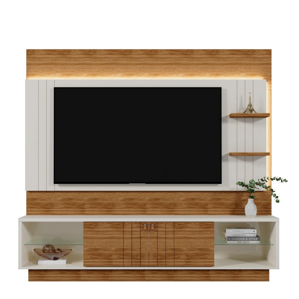 Painel Frisado para TV até 65 Polegadas com LED 2 Portas de Correr Guaiba Mobler - 2