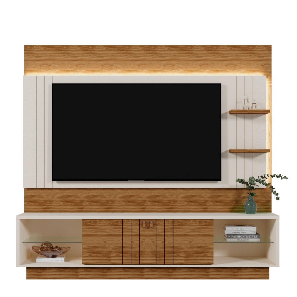 Painel Frisado para TV até 65 Polegadas com LED 2 Portas de Correr Guaiba Mobler - 2