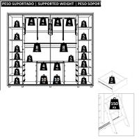 Guarda Roupa Casal Ripado em MDF com Espelhos 2 Portas de Correr e Pés Dali Madetec - 6