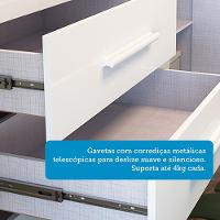 Quarto de Bebê com 2 Berço Mini Cama Cômoda 1 Portas 3 Gavetas com Janela Popy Retrô Peroba - 7