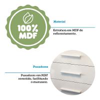 Quarto de Bebê com 2 Berço Mini Cama Cômoda 1 Portas 3 Gavetas com Janela Popy Retrô Peroba - 8