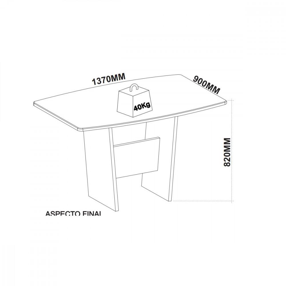 Conjunto Sala de Jantar Mesa Pequim e 6 Cadeiras Belize Indekes - 8