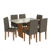 Conjunto Sala de Jantar Mesa Pequim e 6 Cadeiras Belize Indekes - 2