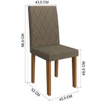 Conjunto Sala de Jantar Mesa Pequim e 6 Cadeiras Belize Indekes - 6