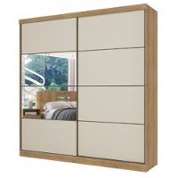 Guarda Roupa Casal com Espelho 2 Portas de Correr em MDF Málaga GlassTHB - 2