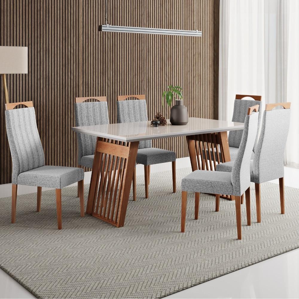 Conjunto Sala de Jantar Moscou com 6 Cadeiras Grecia Madetal - 1