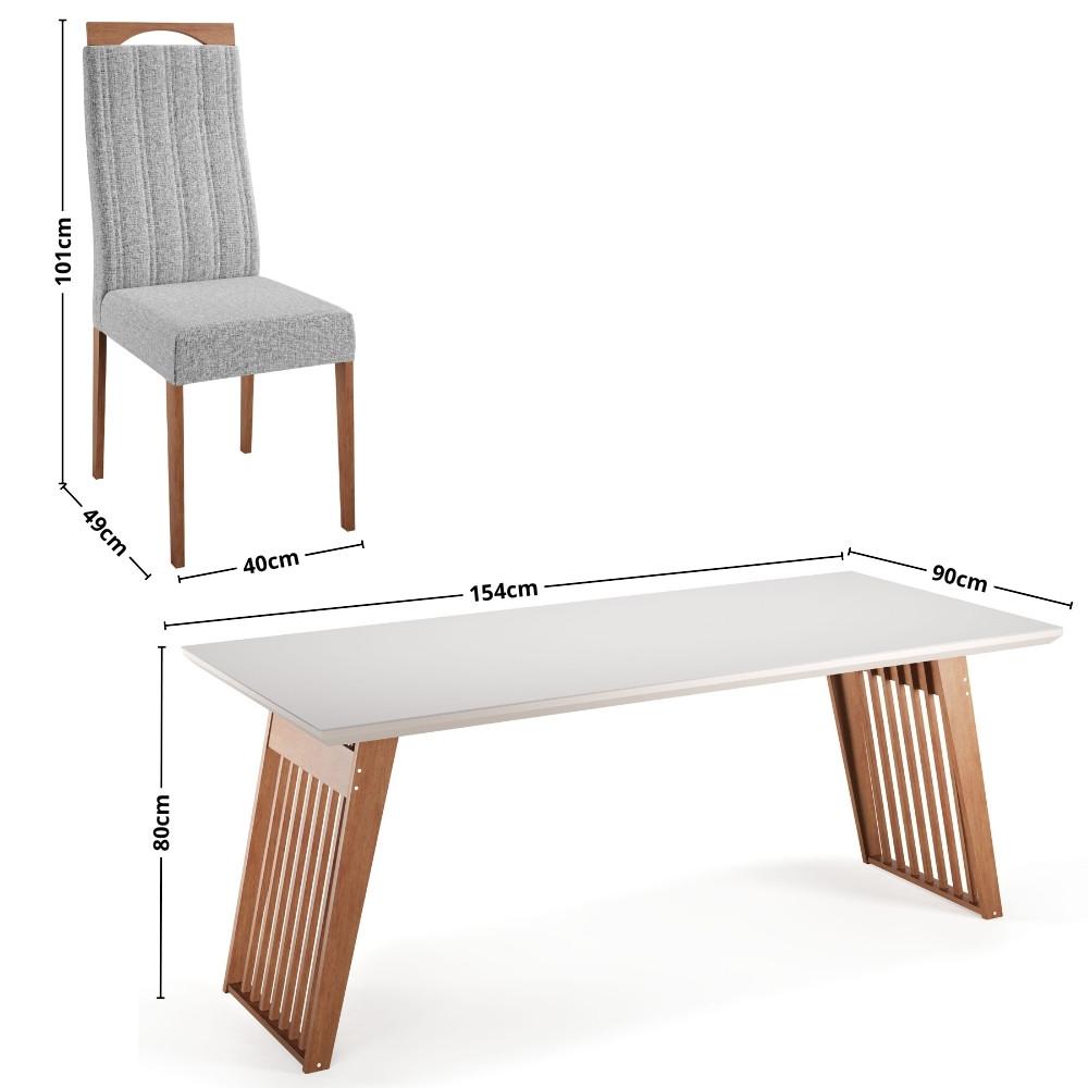 Conjunto Sala de Jantar Moscou com 6 Cadeiras Grecia Madetal - 4