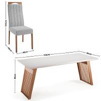 Conjunto Sala de Jantar Moscou com 6 Cadeiras Grecia Madetal - 4