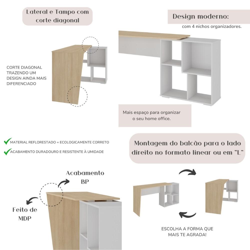 Escrivaninha Com Nichos Urban II Artany - 3