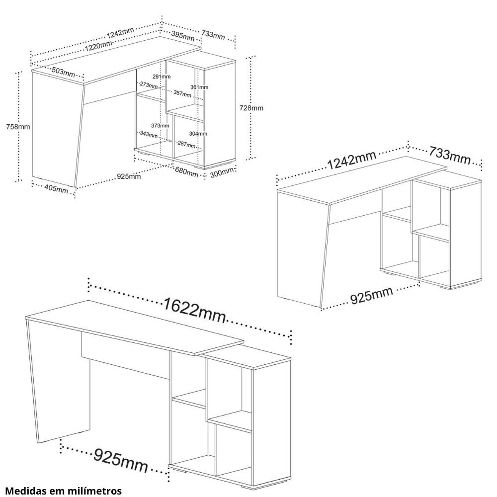 Escrivaninha Com Nichos Urban II Artany - 4