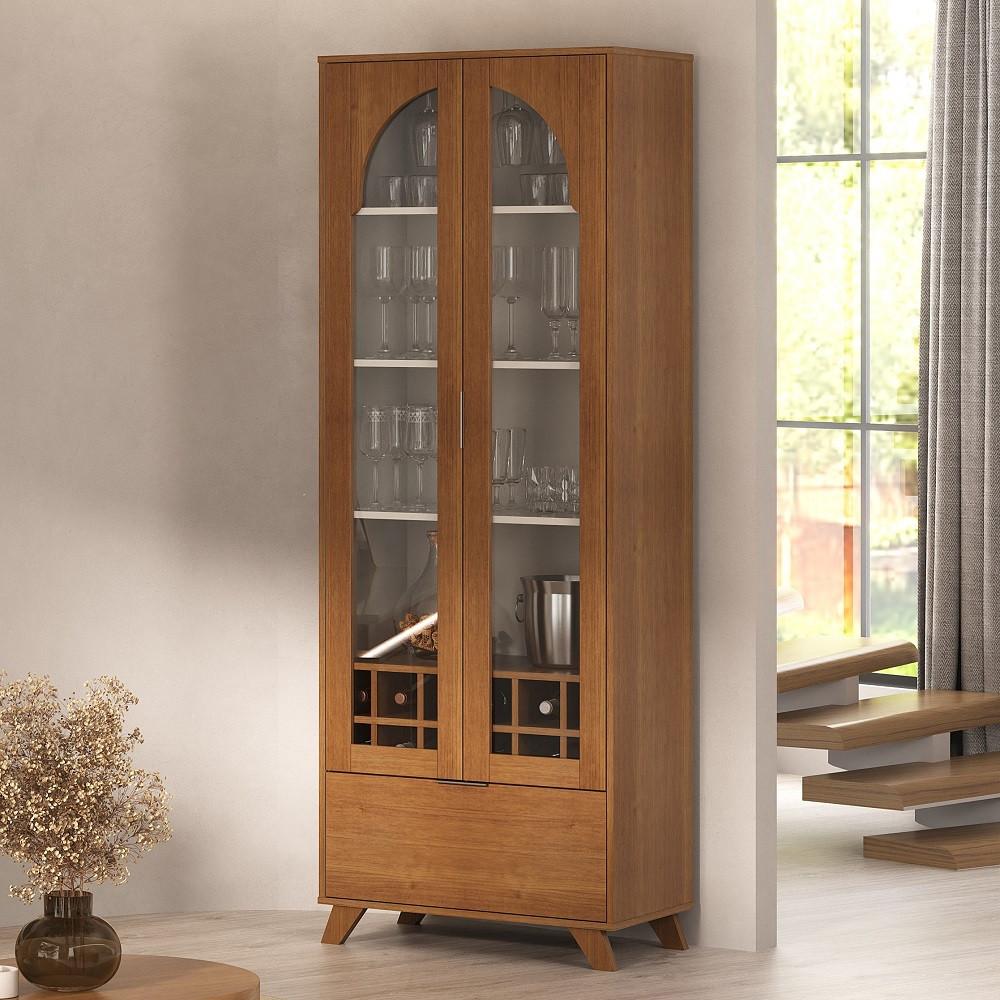 Cristaleira com Vidro 3 Portas e Garrafeiro Murano Artely - 1