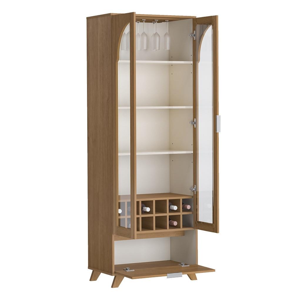 Cristaleira com Vidro 3 Portas e Garrafeiro Murano Artely - 3