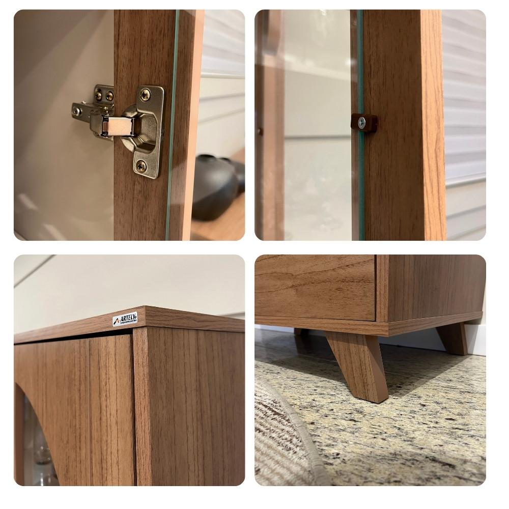 Cristaleira com Vidro 3 Portas e Garrafeiro Murano Artely - 7