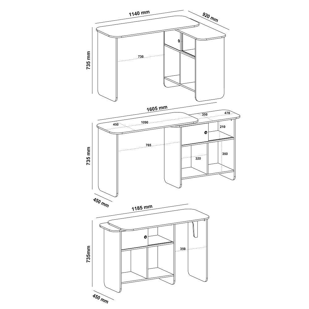 Escrivaninha 1 Porta de Correr Nomad Artely - 4