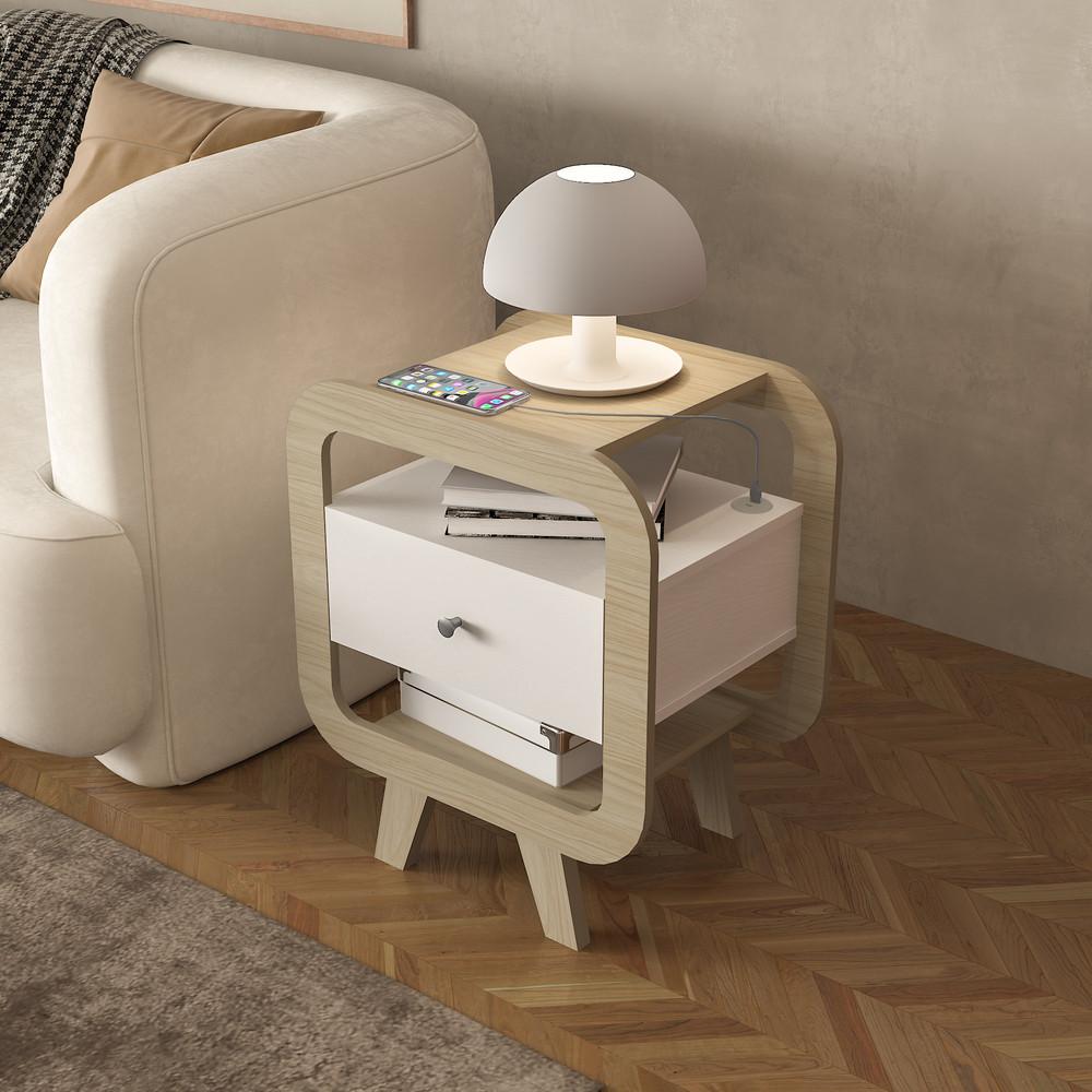 Mesa de Apoio 1 Gaveta com USB Théo Artely - 1